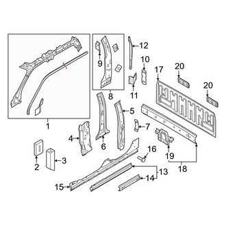 Ford OE - Cab - Back Panel (King Ranch / Lariat / Platinum / XL / XLT Crew Cab)