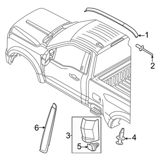 Ford OE - Cab - Exterior Trim (Regular Cab), (Regular Cab)