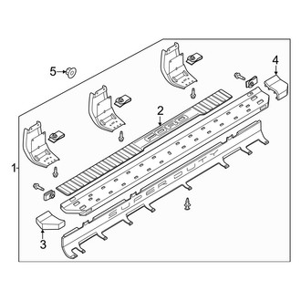 Ford OE - Cab - Running Board (Production, Chrome Angular), (King Ranch / Lariat / Platinum / XL / XLT Crew Cab)