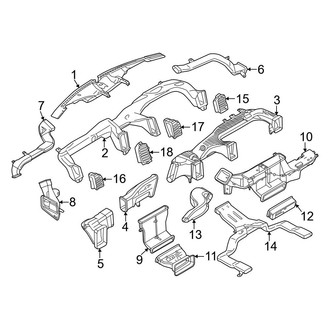 Ford OE - Instrument Panel - Ducts (W/O Flow Through Console)