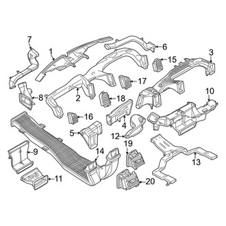 Ford OE - Instrument Panel - Ducts (With Flow Through Console)