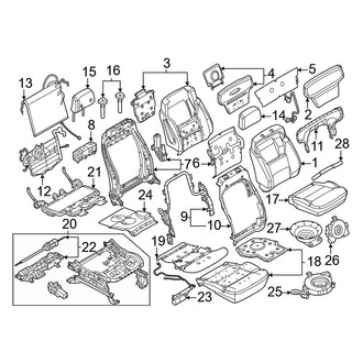 Ford OE - Seats & Tracks - Passenger Seat Components (8-Way, Power Adjust, With 10-Way, Driver Seat)