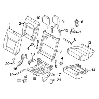 Ford OE - Seats & Tracks - Rear Seat Components (40%, Passenger Side, W/O Armrest), (Crew Cab)