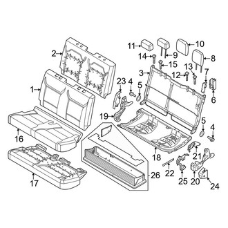 Ford OE - Seats & Tracks - Rear Seat Components (60% Drivers Side, W/O Armrest), (Crew Cab)