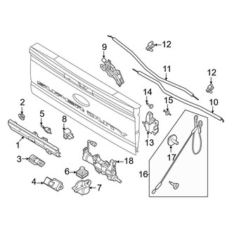 Ford OE - Tail Gate - Lock & Hardware (With Power Release or Release & Close)