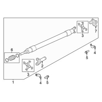 Ford OE - Rear Suspension - Drive Shaft (1-Piece Drive Shaft, Slip Yoke on Shaft)
