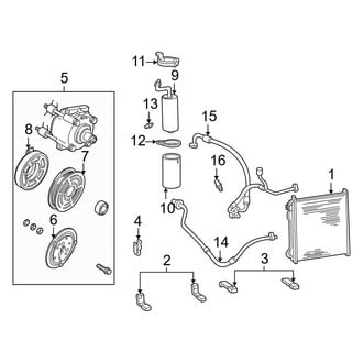 Ford OE - Air Conditioner & Heater - Condenser, Compressor & Lines (Cab & Chassis - Crew Cab / Cab & Chassis - Conventional)