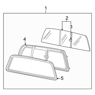 Ford OE - Back Glass - Glass (Sliding Window, W/O Power), (Cab & Chassis - Crew Cab)