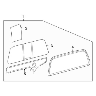 Ford OE - Back Glass - Glass (Sliding Window, With Power), (Cab & Chassis - Crew Cab)