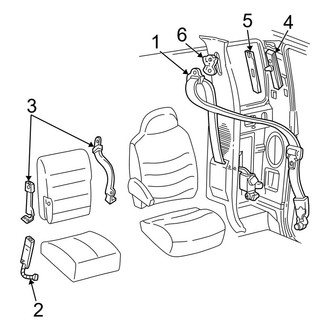 Ford OE - Restraint Systems - Front Seat Belts (Split Bench Seat), (Cab & Chassis - Crew Cab / Cab & Chassis - Conventional)