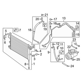 Ford OE - Air Conditioner & Heater - Condenser, Compressor & Lines (3.7L)