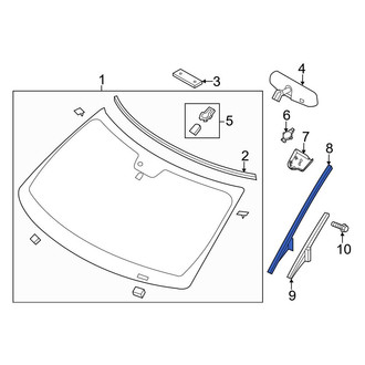 Ford OE - Front Right Upper Windshield Molding