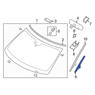 Ford OE - Front Right Upper Windshield Molding