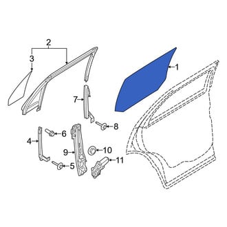 Ford OE - Front Right Door Glass