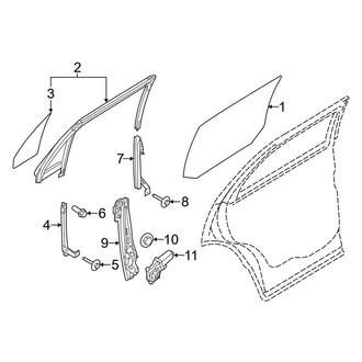 Ford OE - Rear Door - Glass & Hardware (Limited / XLT)