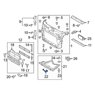 Ford OE - Radiator Support Splash Shield Clip
