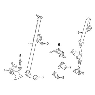 Ford OE - Restraint Systems - Second Row Seat Belts (Split Bench, With Inflatable Belts)