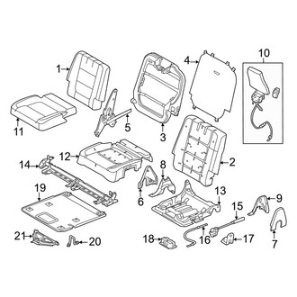 Ford OE - Seats & Tracks - Third Row Seats (Split Bench, W/O Power Fold)