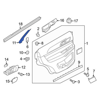 Ford OE - Rear Left Door Window Molding