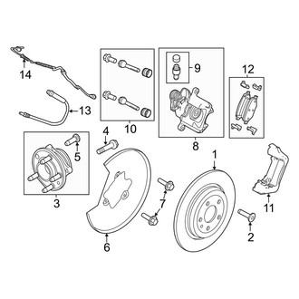 Ford OE - Rear Suspension - Brake Components (With Heavy Duty Brakes), (FWD)