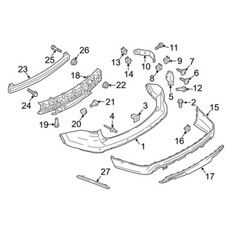 Ford OE - Rear Bumper - Bumper & Components (W/O Trailer Tow, Covers & Brackets)