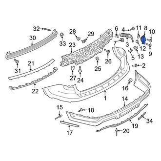 Ford OE - Rear Right Bumper Cover Support Rail