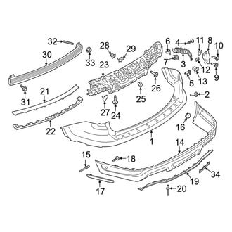 Ford OE - Rear Bumper - Bumper & Components (W/O Trailer Tow, Covers & Brackets)