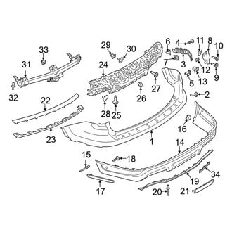 Ford OE - Rear Bumper - Bumper & Components (With Trailer Tow, Covers & Brackets)