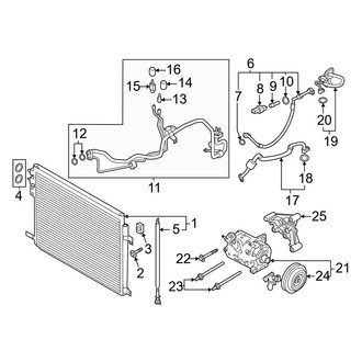 Ford OE - Air Conditioner & Heater - Condenser, Compressor & Lines (2.3L)
