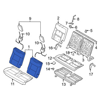 Ford OE - Rear Right Seat Back Cushion Cover