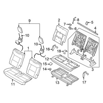 Ford OE - Seats & Tracks - Third Row Seats (Split Bench), (Active / Active 100A / ST-Line / Tremor)