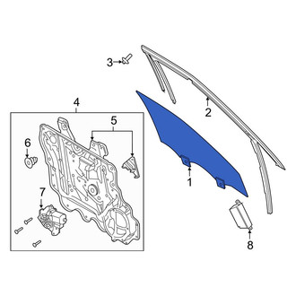 Ford OE - Front Left Door Glass