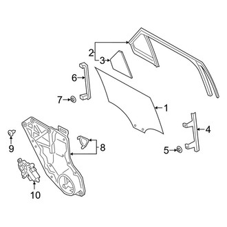 Ford OE - Rear Door - Glass & Hardware
