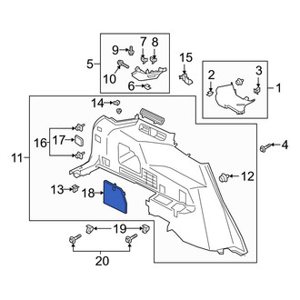 Ford OE - Rear Left Interior Quarter Panel Trim Panel Access Cover