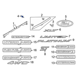 Ford OE - Rear Trunk Trim Panel Nut