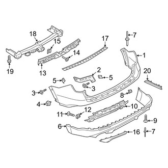 Ford OE - Rear Bumper - Bumper & Components (With Trailer Tow), (ST)