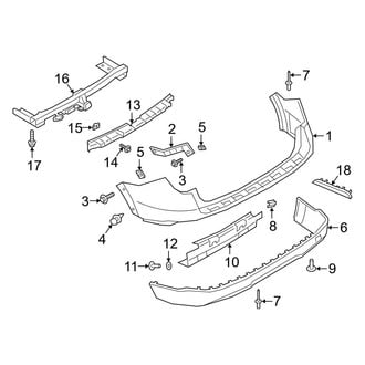 Ford OE - Rear Bumper - Bumper & Components (With Trailer Tow), (Base)