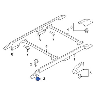 Ford OE - Roof Luggage Carrier Side Rail Nut