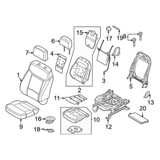 Ford OE - Seats & Tracks - Driver Seat Components (Cloth & Leather Trimmed, Power Seat)