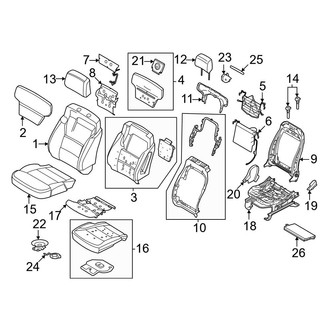 Ford OE - Seats & Tracks - Driver Seat Components (Power Seat, Premium Leather), (Platinum)