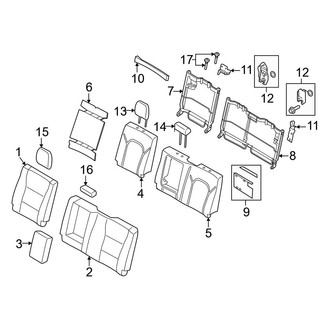 Ford OE - Seats & Tracks - Rear Seat Components (Seat Back, With Armrests), (Lariat / Platinum)