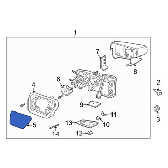 Ford OE - Front Left Door Mirror Glass