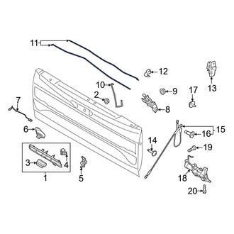 Ford OE - Rear Tailgate Latch Rod