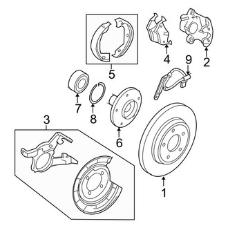Ford OE - Rear Suspension - Brake Components (Limited / XLS / XLT Rear Drum Brakes FWD)