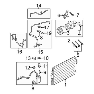 Ford OE - Air Conditioner & Heater - Condenser, Compressor & Lines (3.0L)