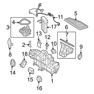 Ford OE - Air Conditioner & Heater - Evaporator Components (W/O Dual A/C), (Limited / XLS / XLT)