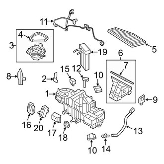 Ford OE - Air Conditioner & Heater - Evaporator Components (With Dual A/C), (Limited / XLS / XLT)