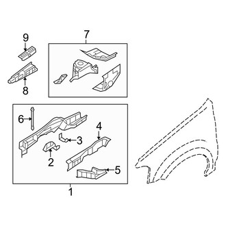 Ford OE - Fender - Structural Components & Rails (Limited / XLS / XLT)