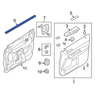 Ford OE - Front Right Door Window Belt Weatherstrip