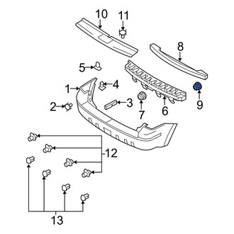 Ford OE - Front Bumper Cover Nut